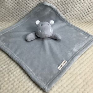 Adorable Gray Hippo Plush Blanket